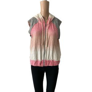 Dolon Color Blocking Size S Silk Blend Sweatshirt Style Sleeveless Top